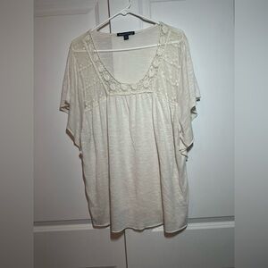 🤍 Living Doll Lace Detail Boho Top